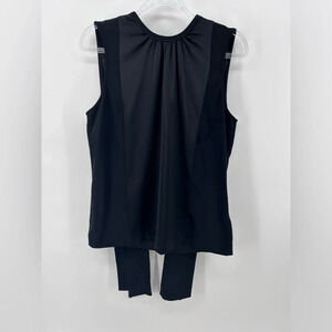 Victoria Victoria Beckham VVB Sleeveless Blouse Top Womens Size 6  Black Satin